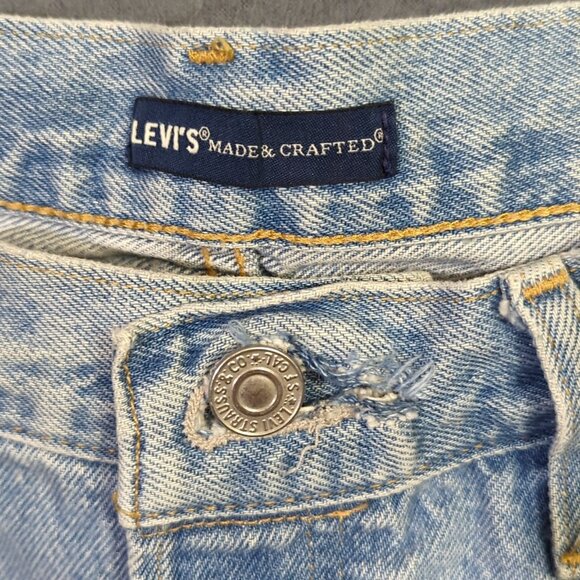 Levi's Made And Crafted Selvedge Jeans Women's 32 Fits 34x25 Blue 501 Taper - Picture 15 of 16